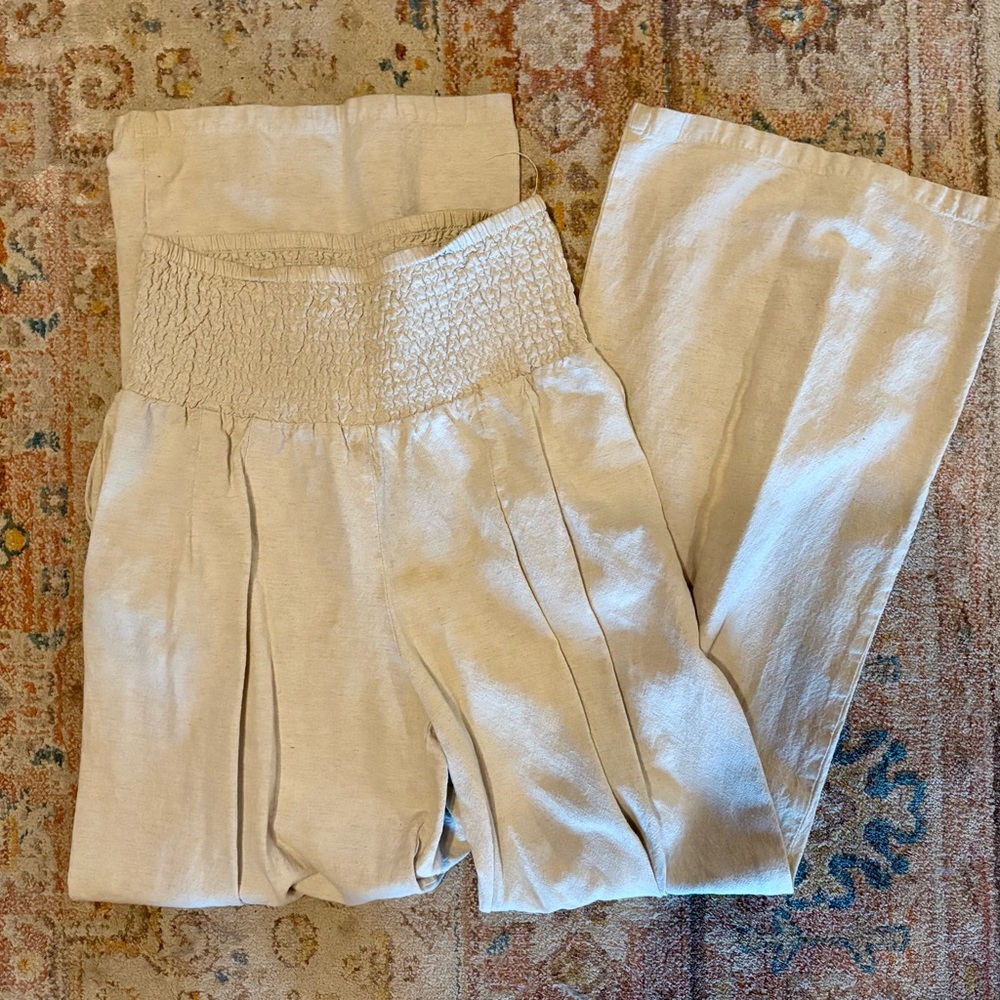 Elegant Cream Women's Trousers